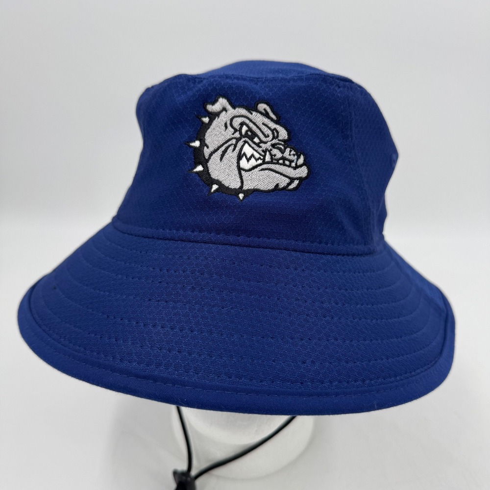 New Era Bucket Hat Blue Bulldog Logo Embroidered Mens Size Medium / Large